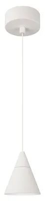 Image de Suspension Beneito & Faure Zoe 7W 38° 2700K Blanc mat - Design conique LED IRC90 UGR<19 pour éclairage intérieur