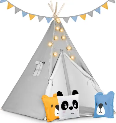 Zdjęcie produktu dla Namiot tipi z oświetleniem Nukido - szary