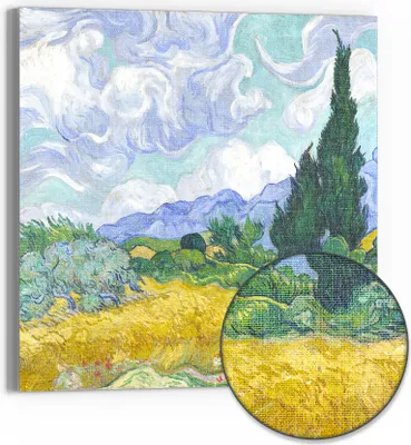 Produktbild von DEQOART Hybrid Leinwand Bild 50x50 cm 'Himmelsflüstern' Wandbild Glas flach modern
