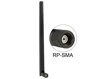 Produktbild von DeLOCK 88900, 6 dBi, 2.4 - 2.4835 / 5.15 - 5.875 GHz, IEEE 802.11a, IEEE 802.11ac, IEEE 802.11b, IEEE 802.11g, IEEE 802.11h, IEEE 802.11n, 50 Ohm, Omnidirektionale Antenne, RP-SMA