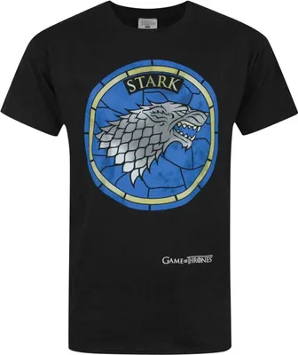 Produktbild von Game Of Thrones Herren Glasmalerei Stark T-Shirt NS5133 (S) (Schwarz)