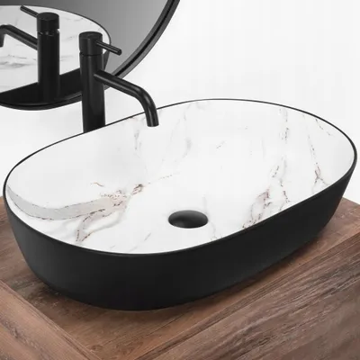 Produktbild von Set Waschbecken Matt Spülbecken Waschbeckenarmatur und Waschbeckenstopfen