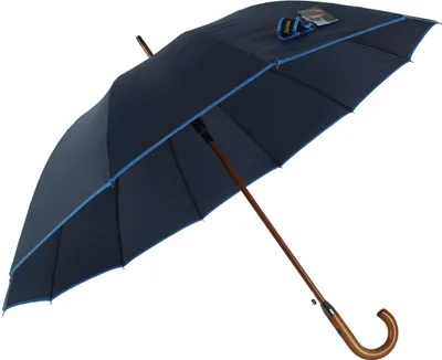 Produktbild von Stockregenschirm Stockschirm Regenschirm Holzgriff mit Fiberglasstange 116 cm ? Blau