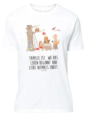 Produktbild von Mr. & Mrs. Panda T-Shirt Waldtiere Picknick - Weiß - Geschenk, oberteil, Maus, Eichhörnchen, Wald, Lustige Sprüche, Igel, mit Spruch, Hase, Shirt, Fuchs, Tshirt, S