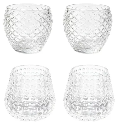 Produktbild von Set mit 4 Glas-Teelichthaltern zur Tischdekoration