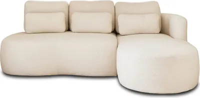 Produktbild von Lisa Design Mahina - 4-Sitzer Ecksofa mit Ecke rechts - Mit Schlaffunktion und Bettkasten - aus Bouclé-Stoff , Beige