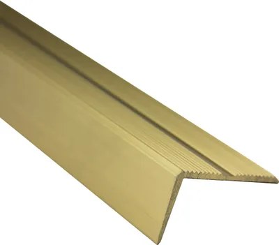 Produktbild von Alu L-Profil Treppe Fliesenschiene Laminat matt L300cm B40mm gold