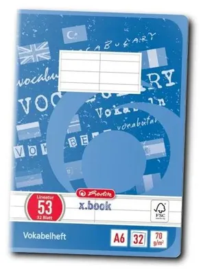 Zdjęcie produktu dla zeszyt ćwiczeń do słownictwa herlitz x.book, DIN A6, 2-kolumnowy, 32 kartki