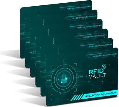 Produktbild von RFID VAULT 6x NFC RFID Karte Karten Set RFID & NFC Schutz Blocker Card für EC Kreditkarten Ausweis