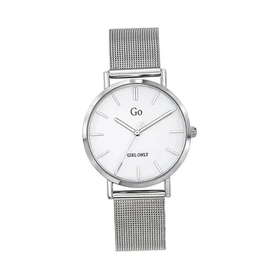 Imagen del producto de Reloj de pulsera analógico para mujer, color plateado, modelo GO, con correa de acero inoxidable (D2UGO695255)