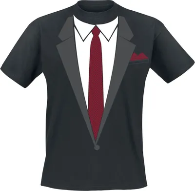 Produktbild von Lustige Shirts T-Shirt Herren Sakko mit Krawatte schwarz L