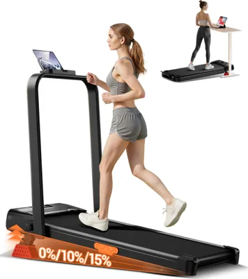 Produktbild von Laufband für zuhause,mit Bürstenlosem Motor, Walking Pad mit Steigung, max. Belastung 136 kg, Laufband mit Steigung, klappbar Laufband 12km/h, 136 kg