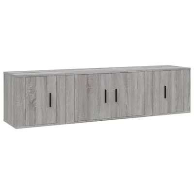 Image de vidaXL Ensemble de meubles TV 3 pièces Gris Sonoma Bois composite