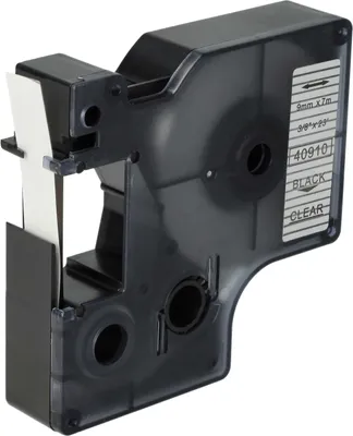 Produktbild von vhbw Schriftband-Kassette kompatibel mit Dymo 5000, 2000, 5500, 1000+, 1000, 4500, 3500 Etiketten-Drucker 7m x 9mm Schwarz auf Transparent