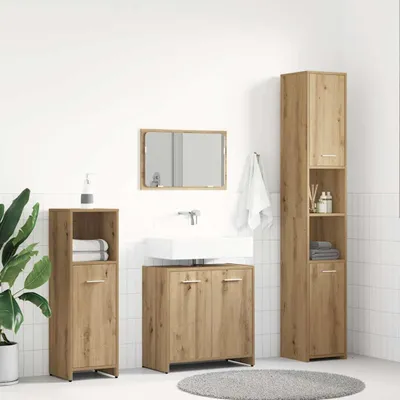 Obrázok produktu pre Maison Exclusive – 4-dielna súprava kúpeľňového nábytku Artisan z dubového dreva