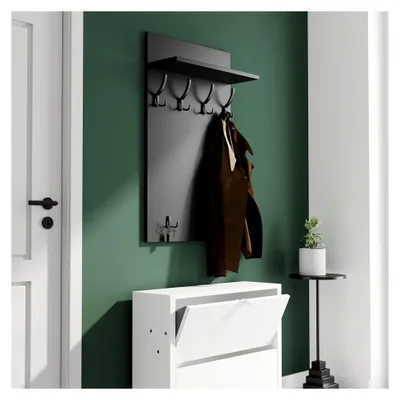 Produktbild von Garderobenpaneel Wandgarderobe mit Ablage PVC Maxi Buche 100 cm x 60 cm