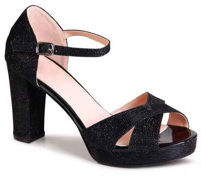 Produktbild von topschuhe24 3231 Damen Glitzer Riemchen Sandaletten Hochzeit, Farbe:Schwarz, Größe:37 EU