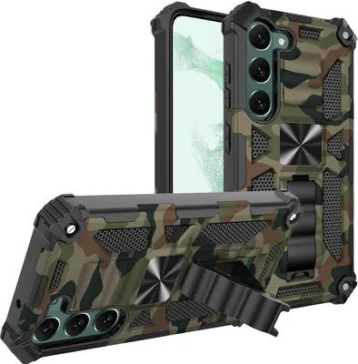 Produktbild von Für Samsung Galaxy S23 Plus Camouflage Armor Hülle Cover Grün Etui Handy Tasche Military