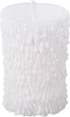 Image de Bougie de Noël cylindrique SNOW Ø 7 x 10 cm blanc