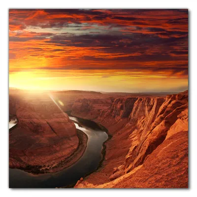 Produktbild von Wallario selbstklebende Möbelfolie/ Tischdecke für Innen und Außen, Größe: 50 x 50 cm - Grand Canyon bei Sonnenuntergang