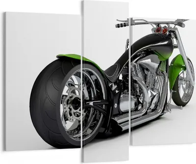 Produktbild von Bild auf Leinwand - Leinwandbild - Motorrad Chrom Schlauch Reise - 95x80cm - Wand Bild - Wanddeko - Leinwanddruck - Bilder - Kunstdruck - Wanddekoration - Leinwand bilder - Wandkunst - CB95x80-1548