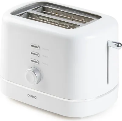 Obrázek produktu pro Domo DO964T, 2 krajíců, Bílá, Knoflíky, Páčka, Otočné, 850 W, 0,66 m, 283 mm