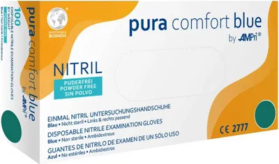 Produktbild von PuraComfort Blue - Nitril-Untersuchungshandschuh - L - 100 Stk.