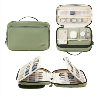 Produktbild von INF Tragbare Apple Watch Armband und Kabel Organizer Tasche - Große Kapazität Grün