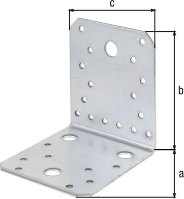 Produktbild von Winkelverbinder 105 x 105 x 90 x 3 mm für Schwerlast mit Sicke Steg Winkel - 25 Stück
