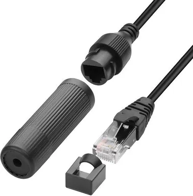 Zdjęcie produktu dla Kabel Ethernet do użytku zewnętrznego, 1 metr - złącze RJ45 do gniazda - wodoszczelność IP67 - przeznaczony do użytku wewnątrz i na zewnątrz budynków