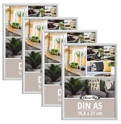 Obrázek produktu pro Rámečky na plakáty, 14,8 x 21 cm, sada 4 kusů, DIN A5, plast, bílé barvy