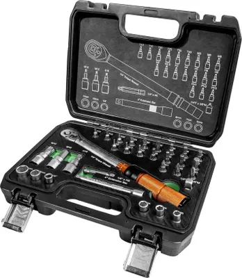 Produktbild von BRÜDER MANNESMANN Drehmomentschlüssel-Satz M18315, 1/4", 5-25 Nm, 32-tlg
