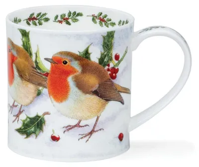 Fine Bone China Tasse Festive Birds Rotkehlchen 400 ml