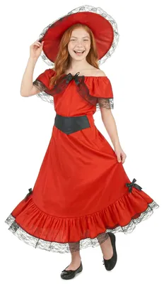Obrázek produktu pro Červený kostým Scarlett pro dívky S 4-6 let (110-120 cm)