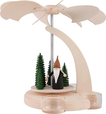 Produktbild von 1-stöckige Bogenpyramide Bergwichtel (18cm) von Seiffener Volkskunst