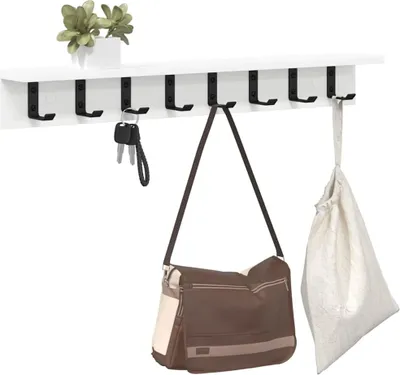 Image de Porte-manteau mural Montage mural Blanc 100 x 10,5 x 10,5 cm