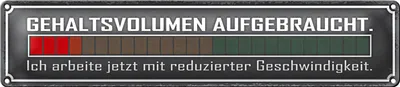 Produktbild von Blechschild Spruch 46x10cm Gehaltsvolumen auf Dekoration