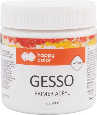 Produktbild von Acryl-Gesso zum Grundieren von Unterbildern 250 ml weiß Happy Color