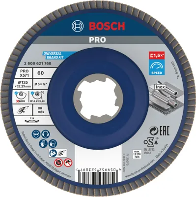Obrázek produktu pro Bosch X571 Best for Metal, Brusný kotouč, Ocel, Bosch, 2,22 cm, 12,5 cm, Černá, Bílá