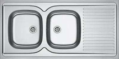 Image de Evier 2 cuves inox avec égouttoir MAN721-1200 1200x600cm à poser - FRANKE - 010372