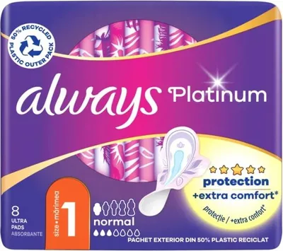 Obrázok produktu pre Hygienické vložky Always Platinum s krídelkami, 8 kusov, ultra normal