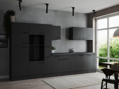 Produktbild von Küche Küchenzeile Leerblock Grau Matt Oliver 370 cm Respekta