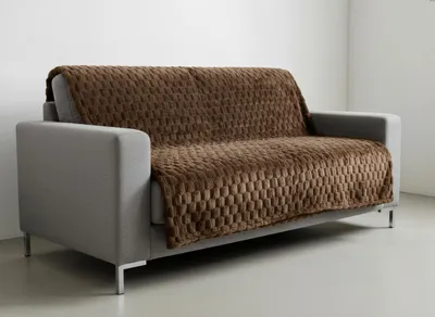 Zdjęcie produktu dla Pokrowiec na sofę FLANELA brązowy 170x210 cm, 200x220 cm Mybesthome Rozmiar: 170x210 cm