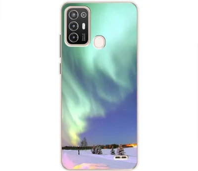 Produktbild von König Design Hülle kompatibel mit ZTE Blade A52 Kunststoff Soft Handyhülle - Handy Case Polarlichter