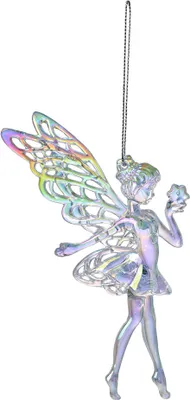 Image de Clayre & Eef Pendentif de Noël Fée 15 cm Couleur argent Plastique