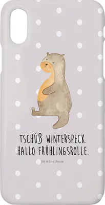 Produktbild von Mr. & Mrs. Panda Iphone 10 Handyhülle Otter Bauch - Grau Pastell - Geschenk, Hülle, X, dick, Handy, Essen. Foodlover, Sportmuffel, Winterspeck, Cover