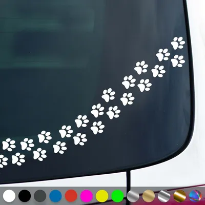 Produktbild von PantherPixel Hundepfoten Aufkleber Tiere Tatzen Katzenpfoten Sticker Auto Geschenkidee Farbe Weiss