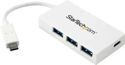 Produktbild von StarTech.com USB-C-Hub mit 4 USB-3.0-Anschlüssen - USB-Typ-C-Hub und -Konzentrator mit 1x USB-C und 3x USB-A - Weiß
