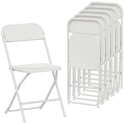 Produktbild von HOMCOM Klappstühle 6er Set aus Kunststoff Klappbar Küchenstuhl mit Ablauflöchern