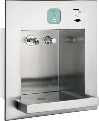 Zdjęcie produktu dla Umywalka KWC AR, wszystko w jednym, stal nierdzewna, 475x530x390 mm, podtynkowa, woda-mydło-powietrze